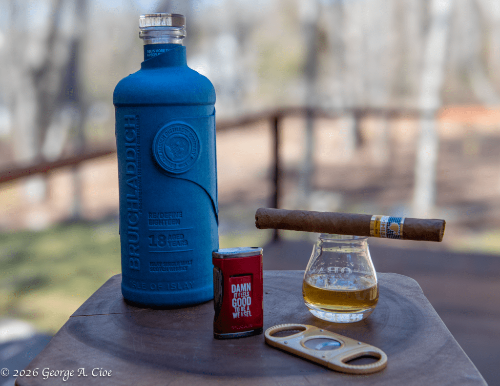 "Me Time" 18yr old Bruichladdich and a Cuban Cohiba